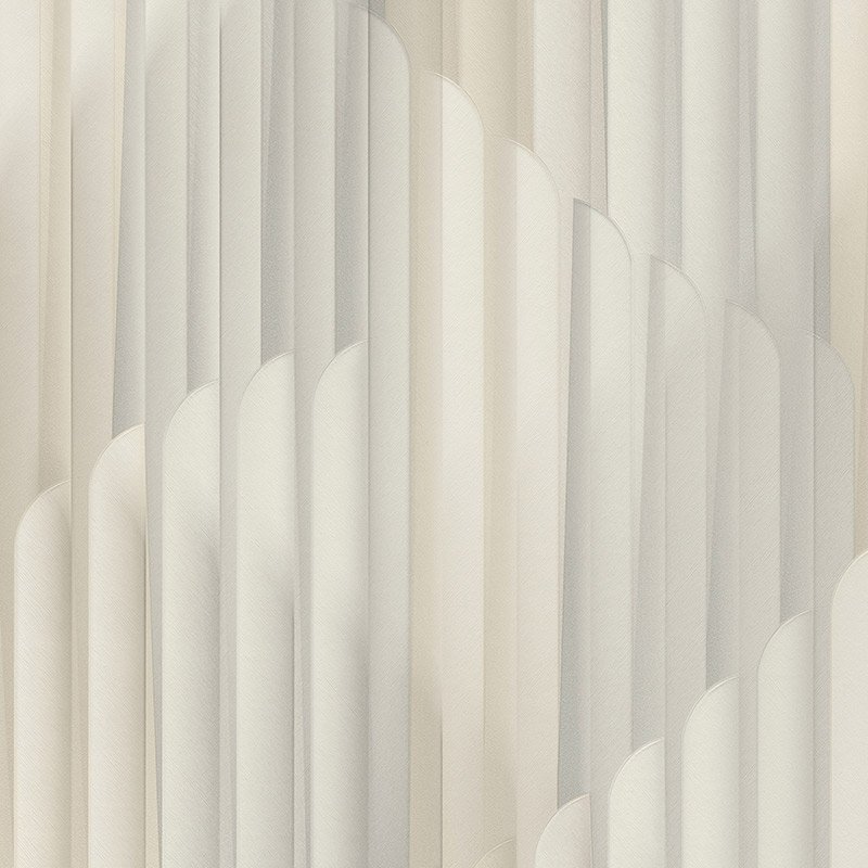 Papel pintado pliegues verticales efecto 3D crema – Eclipse 10471-31
