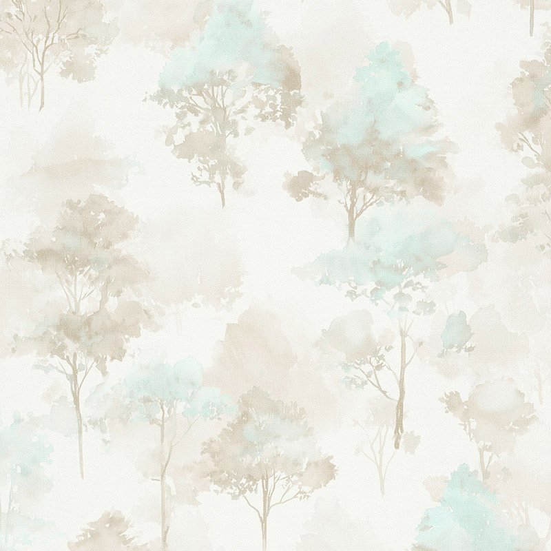 Papel pintado árboles en acuarela tonos pastel – Natura 10557-02