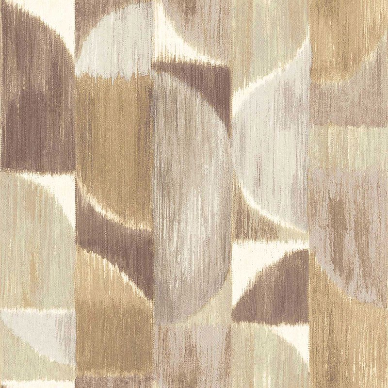 Papel pintado semicírculos efecto madera beige y marrón – Sintesi 27525