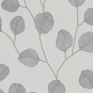 Papel pintado hojas de eucalipto gris – Hojaraska 34810