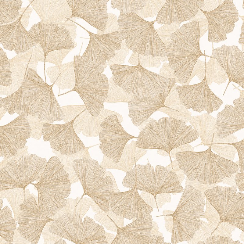 Papel pintado hojas de ginkgo dorado ocre – Bango 35784