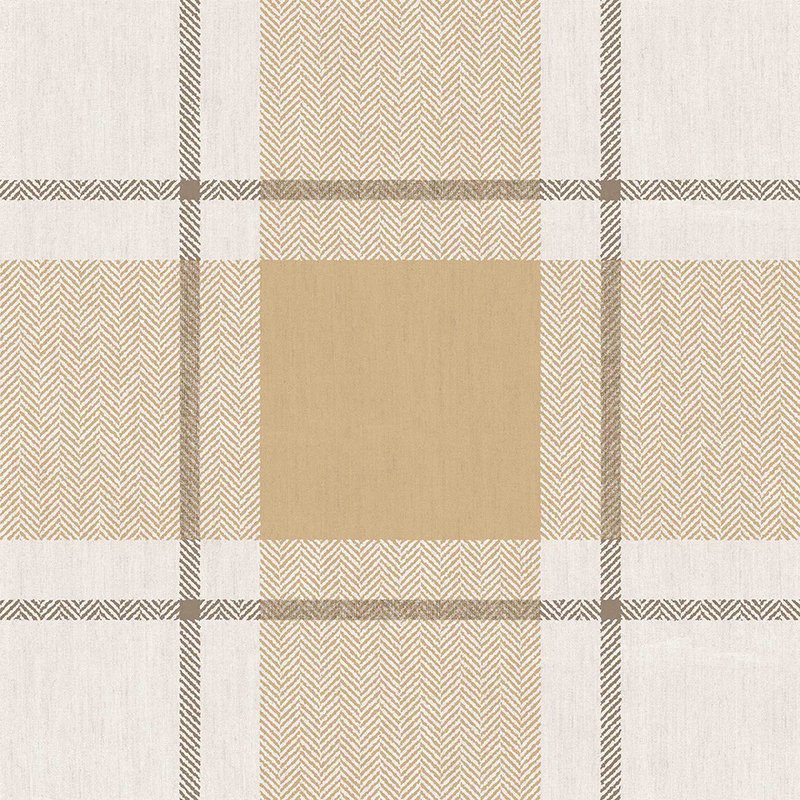 Papel pintado cuadros escoceses grandes ocre – Top Stripes 38403