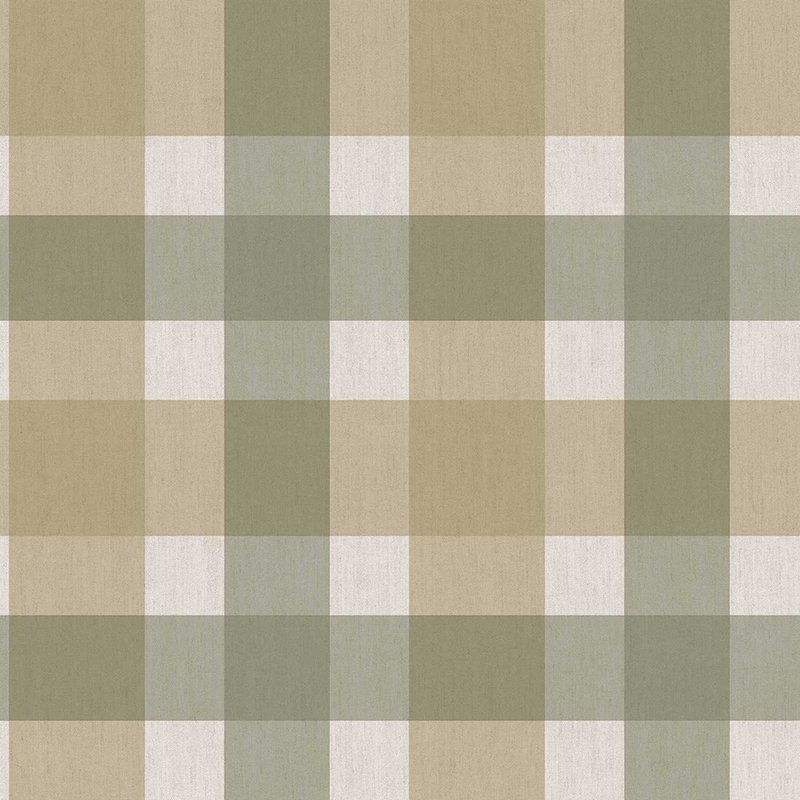 Papel pintado cuadros madras verde oliva – Top Stripes 38425