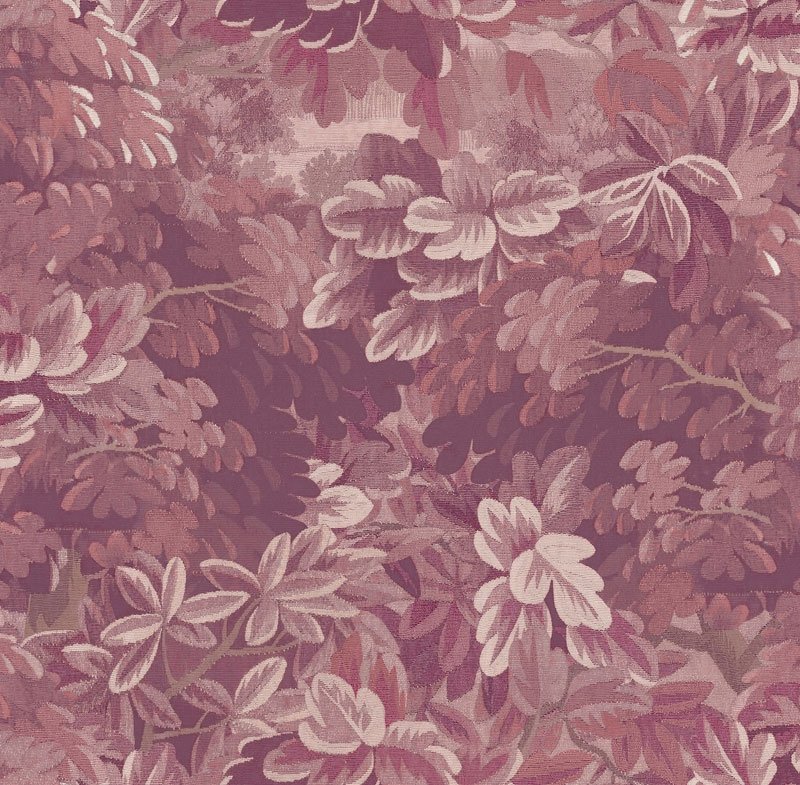 Papel pintado follaje clásico tipo tapiz rosa frambuesa – Goya 3850-5