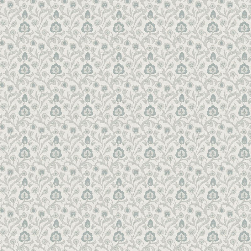Papel pintado pequeño motivo floral clásico verde agua – Goya 3851-4