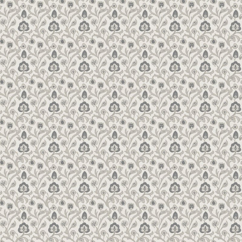 Papel pintado pequeño motivo floral clásico gris topo – Goya 3851-5
