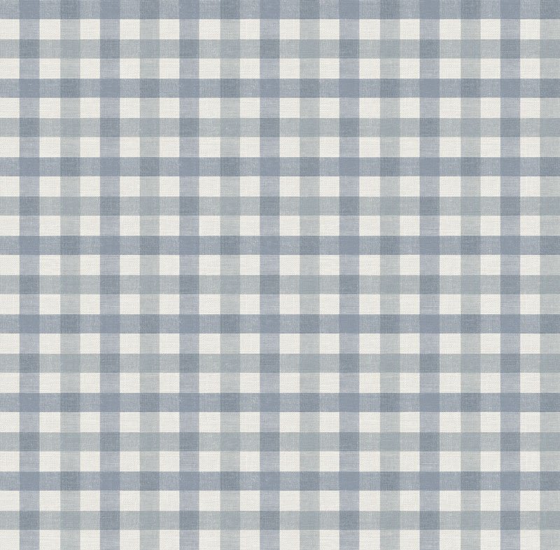 Papel pintado cuadros vichy azul – Goya 3856-3