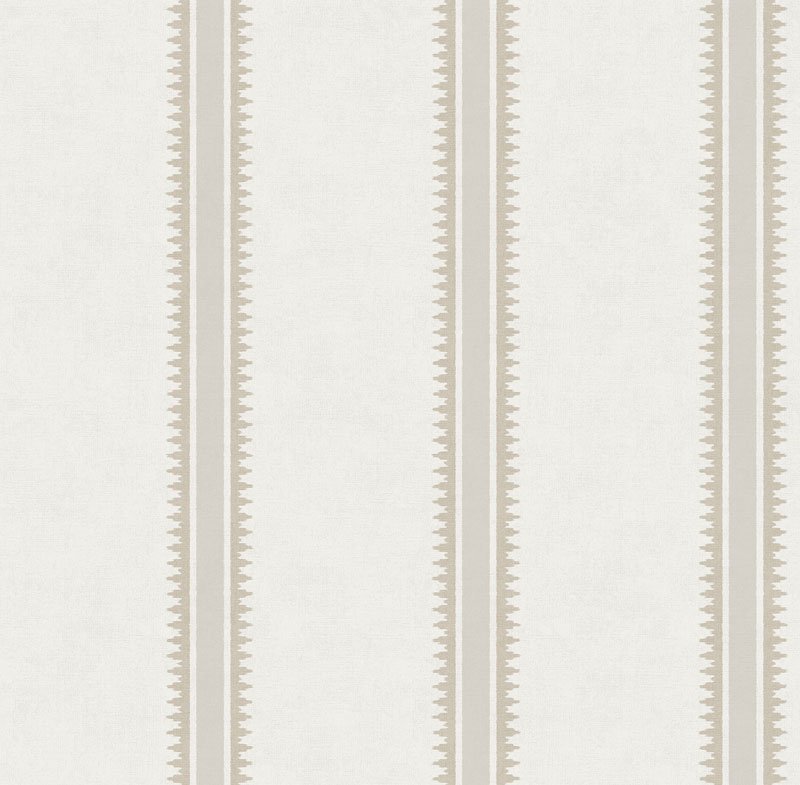 Papel pintado rayas clásicas beige sobre blanco – Goya 3857-2