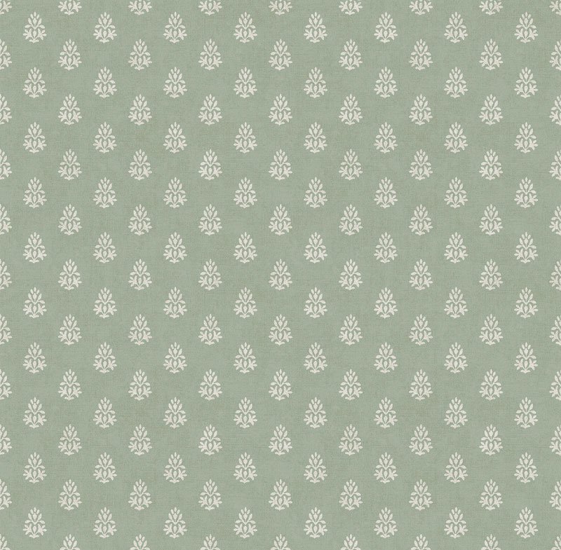Papel pintado pequeño motivo de hojas verde salvia – Goya 3859-1