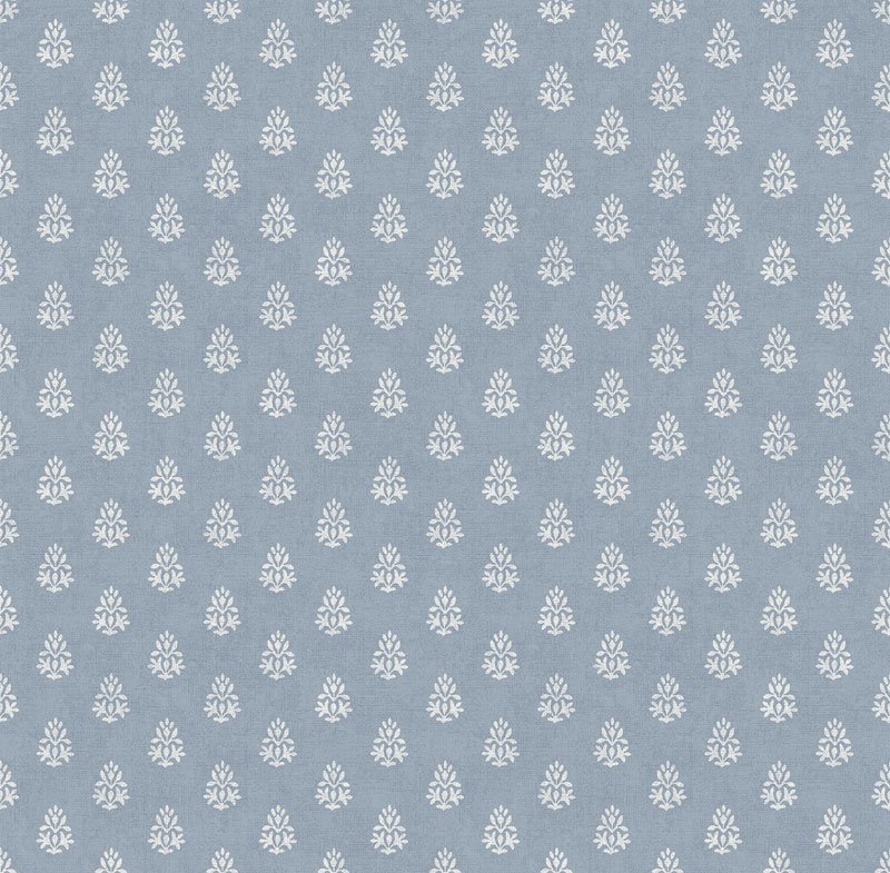 Papel pintado pequeño motivo de hojas azul – Goya 3859-3