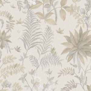 Papel pintado helechos y plantas botánicas crema – Jaipur ICH 480-1