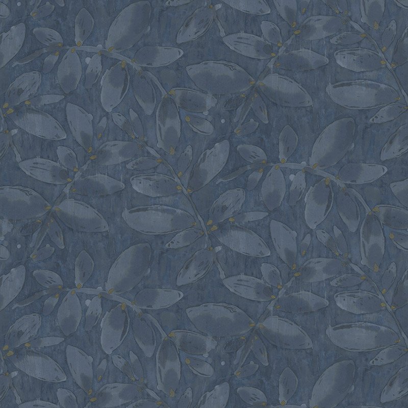 Papel pintado hojas pequeñas dibujadas azul marino – Jaipur ICH 485-6
